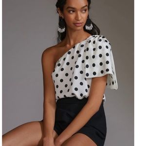 Sachin and Babi for Anthropologie one shoulder blouse